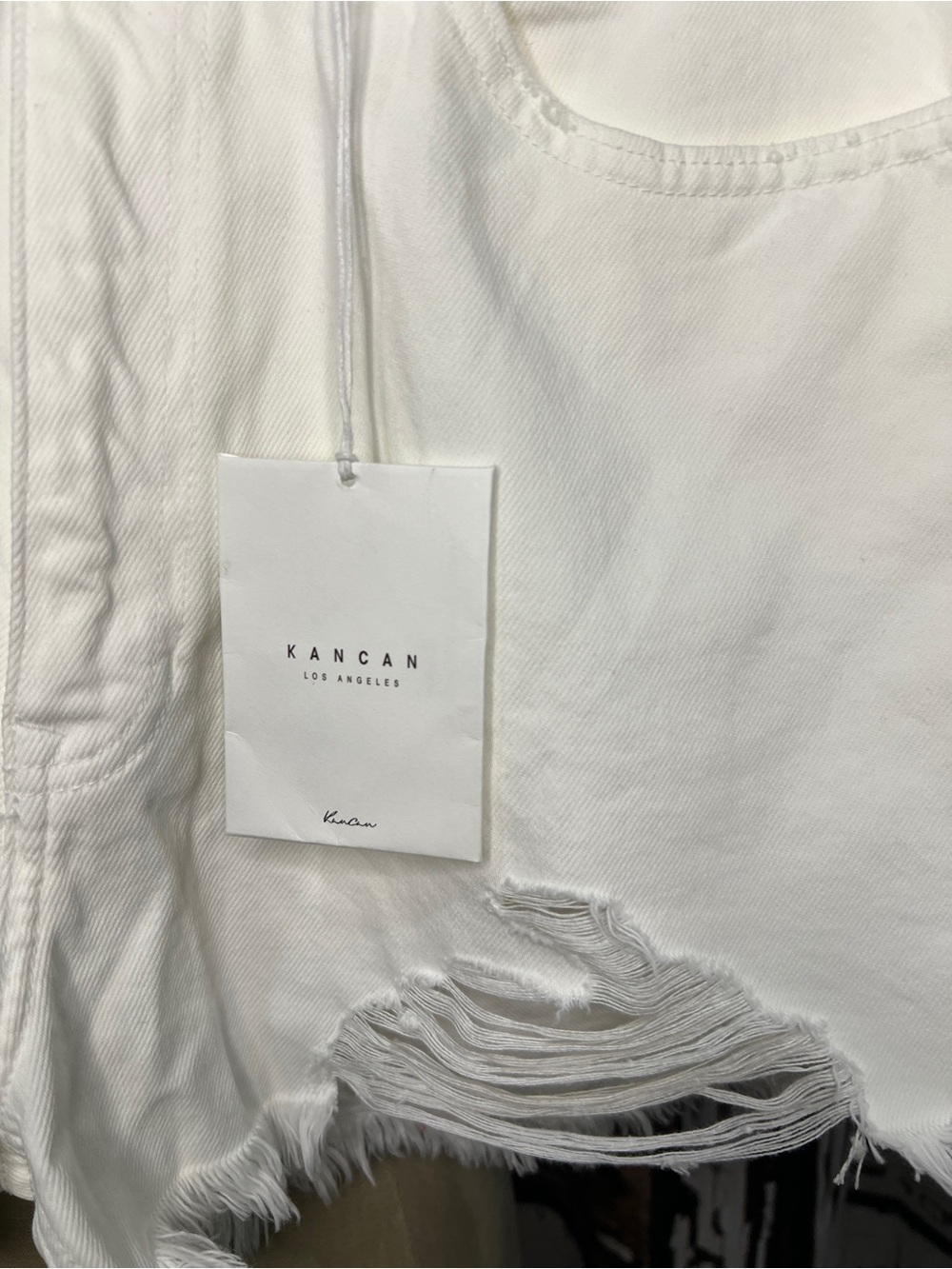 KanCan White Distressed Beach Denim Shorts - Picture 2 of 13